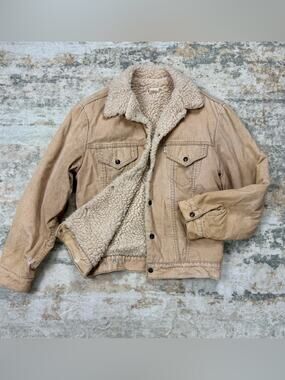 Vintage 1980s Levi's Corduroy Sherpa Collared Trucker Jacket Small